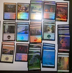Magic MTG Marvel Spiderman Spider-man Lot Of 34 Lands *FOIL* Cards - Image 3