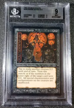 MTG 1993 Arabian Nights Sorceress Queen BGS Mint 9 Beautiful Subgrades - Image 1