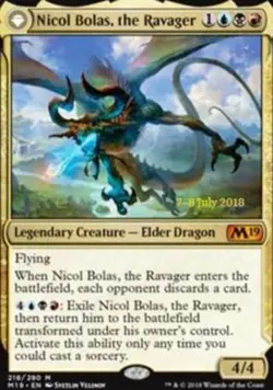 MTG Nicol Bolas, the Ravager // Nicol Bolas, the Arisen - Foil - Prerelease Prom - Image 1