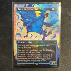 Traveling Chocobo (Borderless) (Neon Ink Blue) Final Fantasy Foil - Image 1
