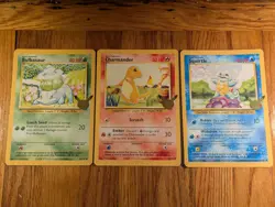 Pokemon First Partner JUMBO Kanto Starters Bulbasaur Charmander Squirtle x3 NM - Image 1