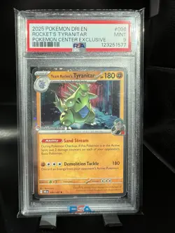 Team Rocket’s Tyranitar 096/182 Destined Rivals Pokemon Center Exclusive PSA 9 - Image 1