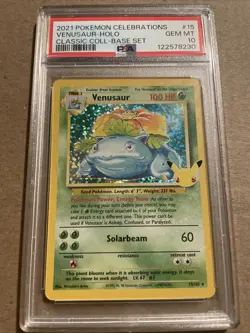 2021 POKEMON CELEBRATIONS CLASS COLL. #15 VENUSAUR HOLO PSA 10 - Image 1
