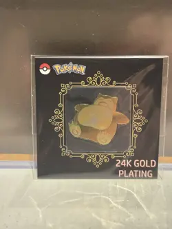 Pokemon Snorlax 24k Gold Plated Sticker NM Striking Candy Popping - Image 1