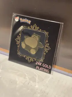 Pokemon Snorlax 24k Gold Plated Sticker NM Striking Candy Popping - Image 2