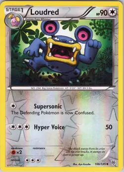 Loudred 106/135 Uncommon - Pokemon TCG B&W 8: Plasma Storm - Reverse Holo (LP) - Image 1