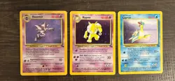 Lot of 3 Pokemon TCG Fossil Holo Rare Haunter Hypno Lapras - Image 1