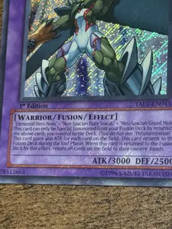 Yugioh Elemental Hero Magma Neos TAEV-EN043 1st Ed Secret Rare Foil Bleed (VLP) - Image 2