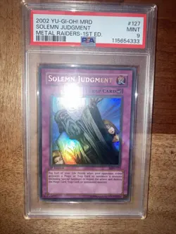 Yugioh Metal Raiders 1st Ed. Solemn Judgement PSA9 MRD-127 - Image 2