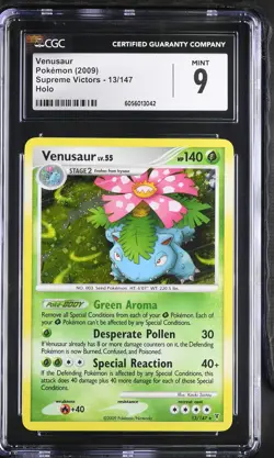 CGC 9 MINT Venusaur 2009 Supreme Victors 13/147 Holo SWIRL Pokemon Card - Image 1