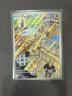 Pokemon TCG Timburr Holo Card 183/167 Sv06: Twilight Masquerade NM Condition - Image 1