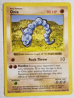 Pokemon Card Onix Shadowless Common Base Set 56/102 Near Mint Condition - Image 1