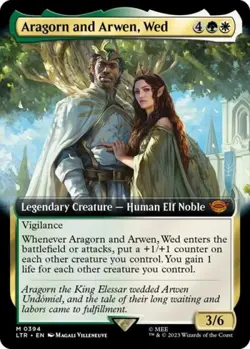 Aragorn and Arwen, Wed (Extended Art) - Light Play MTG - Image 1