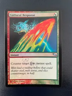 MTG FOIL SHADOWMOOR GUTTURAL RESPONSE (INK STAIN ON CARD) MAGIC THE GATHERING - Image 3