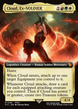 x1 Cloud, Ex-SOLDIER - Extended Art M MTG Commander: Final Fantasy M/NM, English - Image 1
