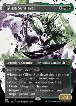 Near Mint x 1 Glissa Sunslayer - Foil - Borderless Showcase Phyrexia: All Will B - Image 1
