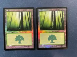 MTG 2X FOIL INVASION FOREST MAGIC THE GATHERING #347/350 JAPANESE + ENGLISH LAND - Image 5