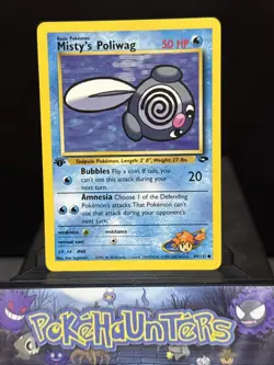 Pokemon Card Misty’s Poliwag 89/132 1st Edition Gym Challenge Set WOTC NM - Image 1