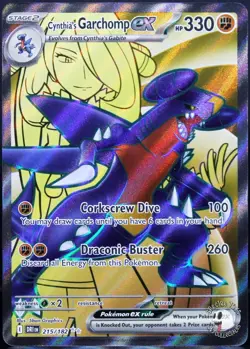 Cynthia's Garchomp EX Destined Rivals Full Art Super Rare 215/182 Pokemon TCG - Image 2
