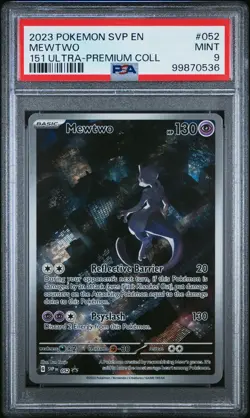 2023 POKEMON SVP EN-SV BLACK STAR PROMO 151 ULTRA-PREMIUM COLL #052 MEWTWO PSA 9 - Image 1