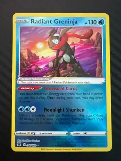 Pokemon TCG Radiant Greninja 046/189 Swsh10: Astral Radiance Radiant Rare NM - Image 1