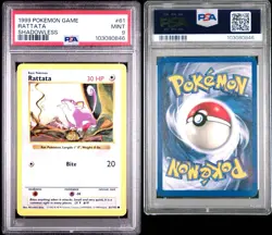 1999 Pokemon Rattata 61/102 Common Base Set Shadowless - PSA 9 MINT - Image 3
