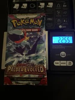 Heavy 22.55g Pokemon Sealed Paldea Evolved Booster Pack - Image 1