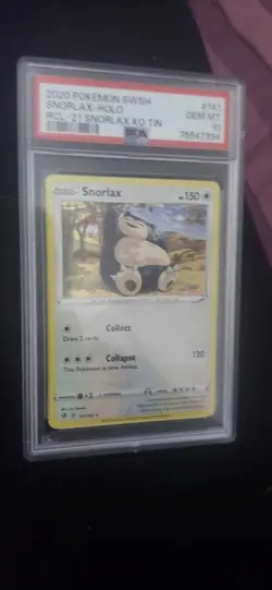 Snorlax #141 (2020 Pokemon Rebel Clash) KO Tin Cosmos Holo Pokemon TCG PSA10 - Image 1