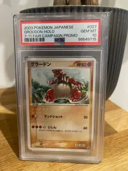 PSA 10 Groudon 027/ADV-P 7-11 Fair Campaign Promo Jpn Pokemon Card Mint Low Pop - Image 1