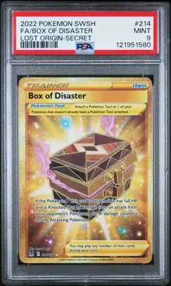 2022 POKEMON SWORD & SHIELD LOST ORIGIN SECRET FULL ART/BOX OF DISASTER PSA 9 - Image 1