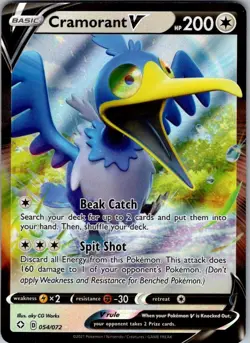Holo Cramorant V 054/072 Ultra Rare Shining Fates Pokemon TCG - Image 1