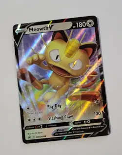 Pokemon Meowth V SWSH004 Holo Black Star Promo 2020 Full Art 2021 TCG Card ENG - Image 1