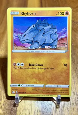 MISCUT ERROR Rhyhorn 089/196 SWSH Lost Origin Common Pokemon Card NM - Image 1