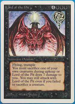 Lord of the Pit Unlimited HEAVILY PLD Black Rare MTG CARD (ID# 505882) ABUGames - Image 1