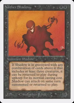 Nether Shadow Unlimited HEAVILY PLD Black Rare MAGIC THE GATHERING CARD ABUGames - Image 1