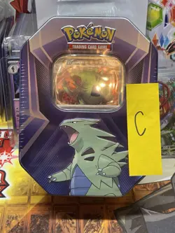 Pokemon Triple Whammy TYRANITAR Tin 3 Booster Packs 3 Foil Cards TCG New Sealed - Image 1