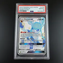 PSA 10 Glaceon GX SV55/SV94 Hidden Fates Holo Graded Pokemon Card - Image 1