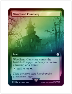 1x Woodland Cemetery, Extended Art Foil, Magic MTG NM - Image 1