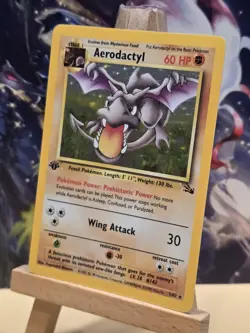 Pokemon TCG Aerodactyl Fossil 1st Edition Holo Unlimited Rare 1/62 - Image 2