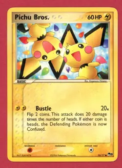 Pokemon Non-Holo PICHU BROS Card POP SERIES 3 16/17 - MP - Image 1