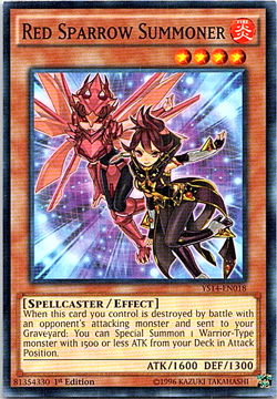 Red Sparrow Summoner YS14-EN018 Yu-Gi-Oh! Card Light Play 1st Edition - Image 1