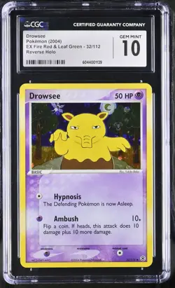 CGC 10 Drowsee EX Fire Red & Leaf Green 32/112 Reverse Holo Pokemon Card psa - Image 1