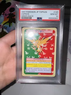 Pokemon Cards 1997 Topsun Zapdos Green Back Psa 10 Gem Mint Rare ! Japanese - Image 1