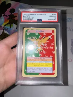 Pokemon Cards 1997 Topsun Zapdos Green Back Psa 10 Gem Mint Rare ! Japanese - Image 3