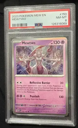 2023 Pokemon Scarlet & Violet 151 Mew En Mewtwo #150 PSA 8 NM-MT 150/165 - Image 1