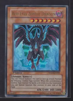 Yugioh Red-Eyes Zombie Dragon SDZW-EN001 Ultra Rare 1st Edition Trading Card TCG - Image 1
