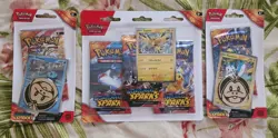 Pokemon TCG Surging Sparks 3 Pack Blister - Zapdos & 2 Checklane Blisters Bundle - Image 1