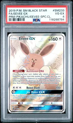 2019 POKEMON SM BLACK STAR PROMO EEVEE GX #SM233 PSA 4 EX #118288784 - Image 1