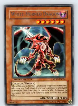 White-Horned Dragon Rare Limited MDP2-EN006 LP - Image 1