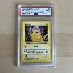 1999 Pokemon Game Cards TCG Pikachu Yellow Cheeks Shadowless Base Set PSA 9 - Image 1